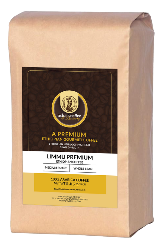 Ethiopian Premium Medium Roast Limmu Whole Bean - 5 lb